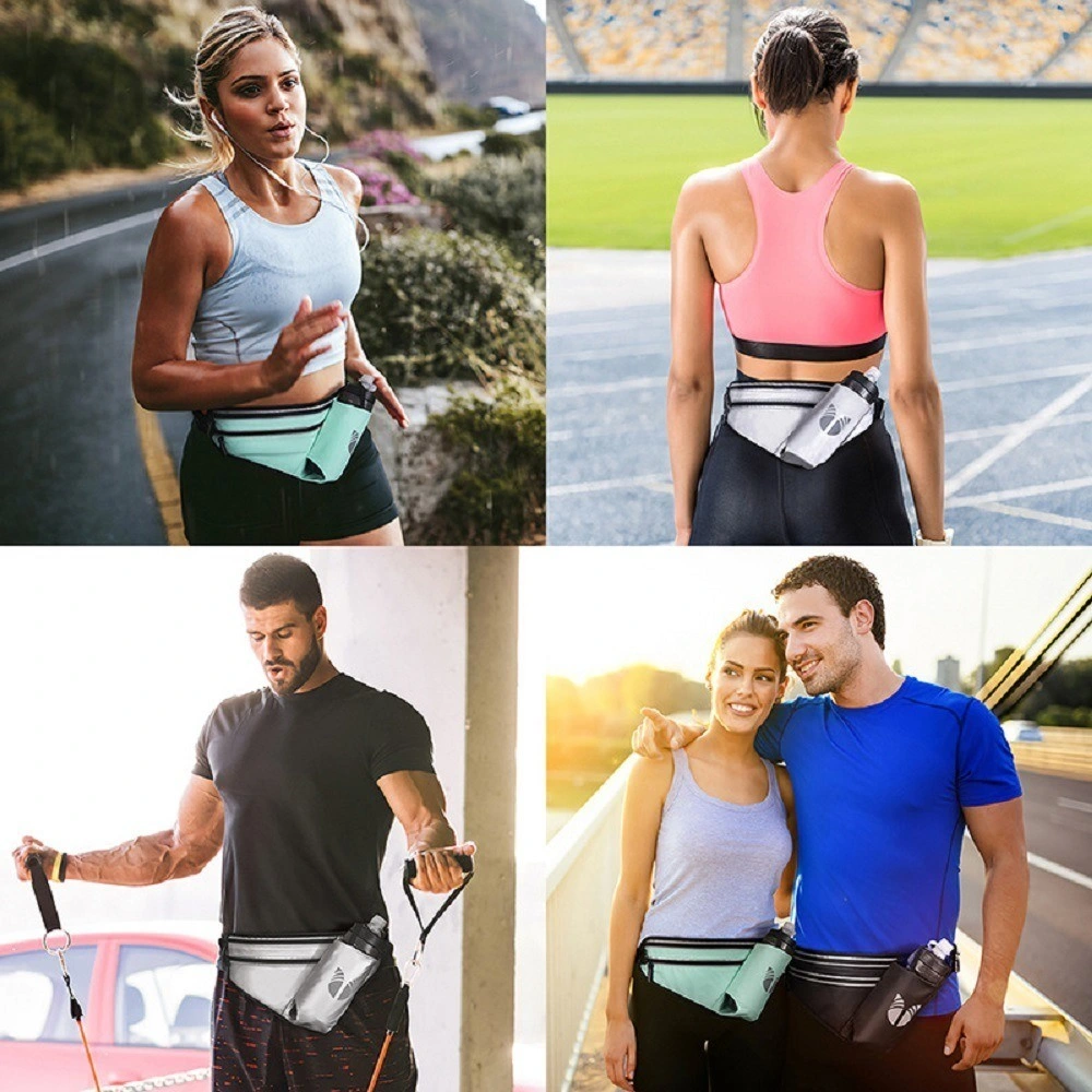 Running Sports Bel Bag Jogging Fitness Workout Fanny Pack Lightweight Waist Bag with Water Bottle Holder Ai17796