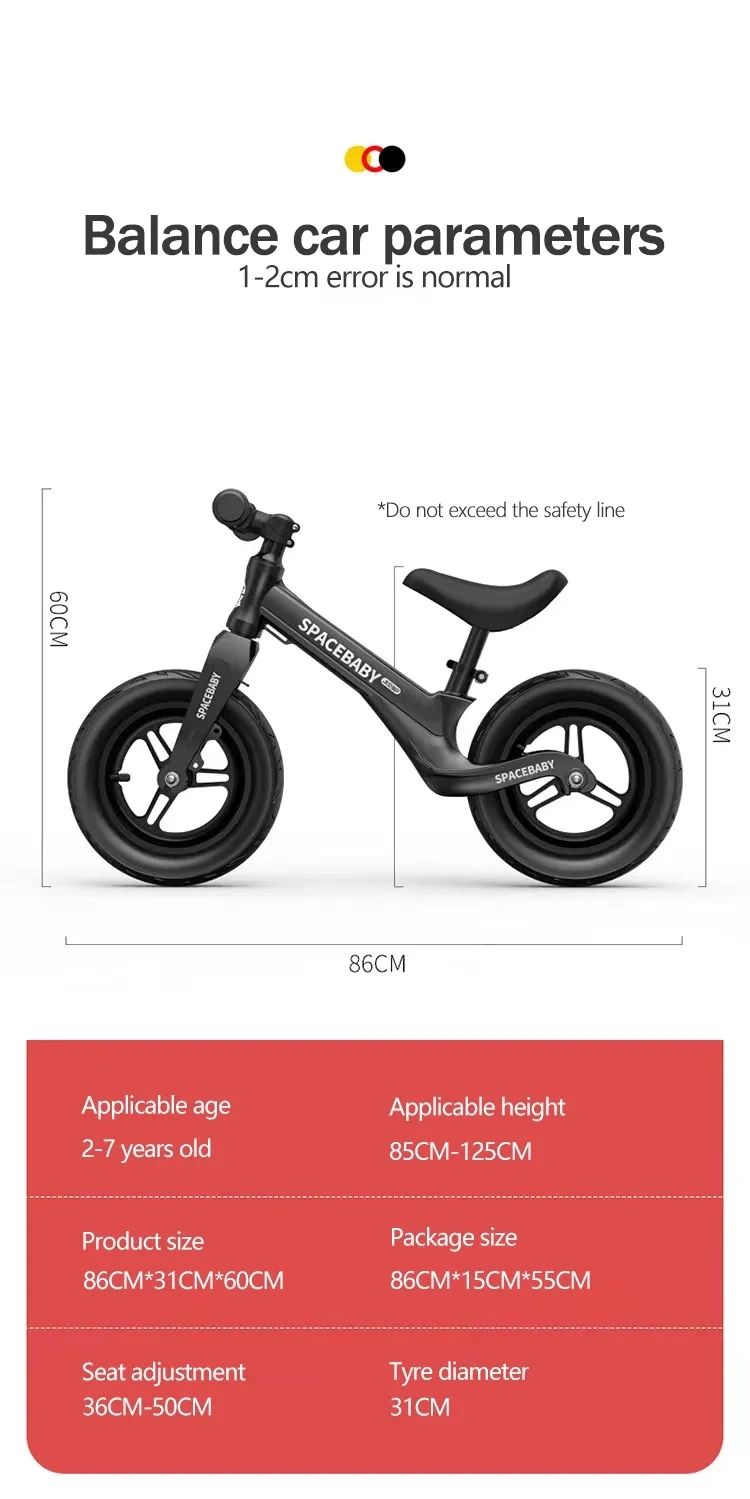 2023 Hotsale 12 Inch Multi-Function Children Bicycle Baby Bike Kids Balance Bike Without Pedal