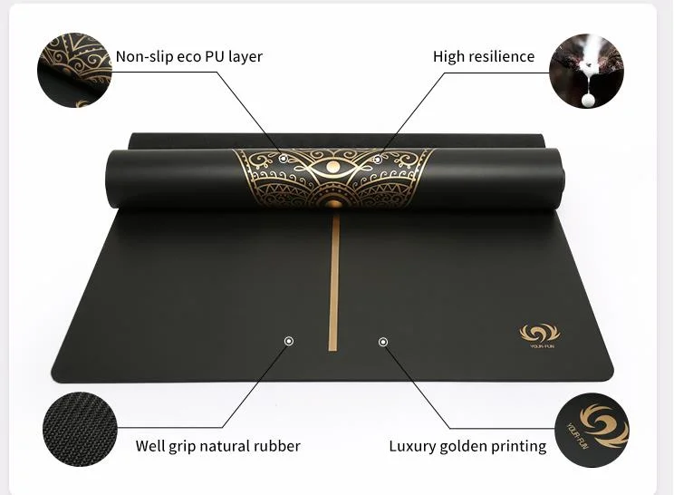 Exercise Mat Yoga Custom Yoga Matt Fitness Yogamat Pilates Eco Friendly Natural Rubber Thick PU Leather Yoga Mat Non Slip Gym Equipments