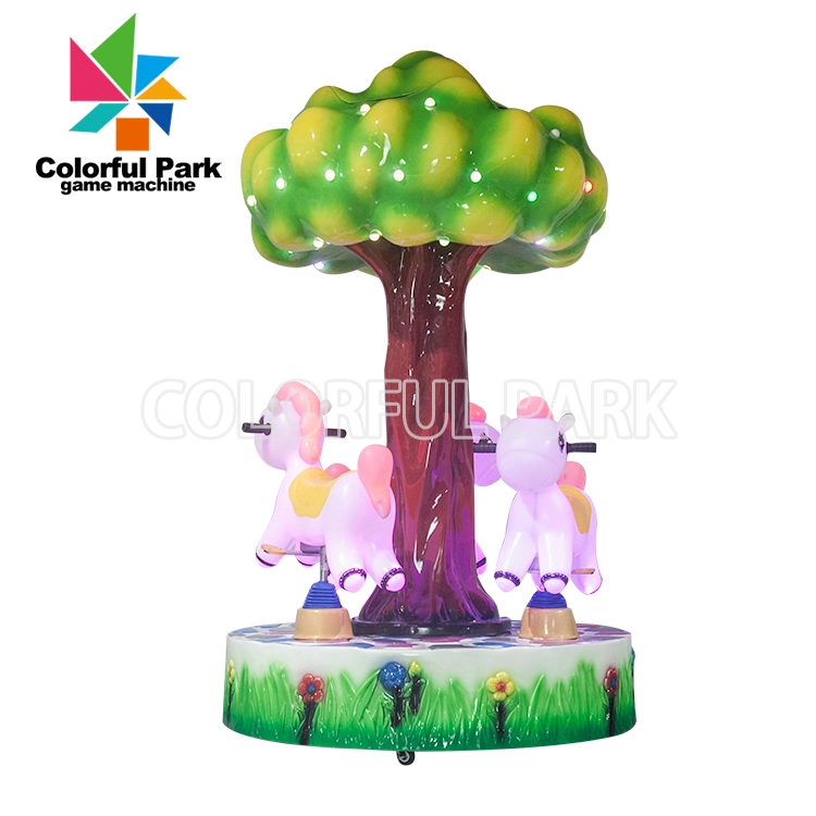 Colorful Park Rainbow Horse Kids Coin Operated Game Machine Kiddie Ride Game Horse Riding Machine