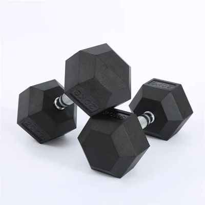 Pas cher 5kg Acier Dumbellls Dumbbel Fonte Pesas De Gimnasio Dunbells Hexagonal Hex Gym Haltères Ensemble En Caoutchouc Hex Haltère