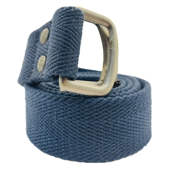 Ceinture de yoga d'entraînement de tension de gymnastique à domicile en coton durable de haute qualité avec double anneaux en D en métal